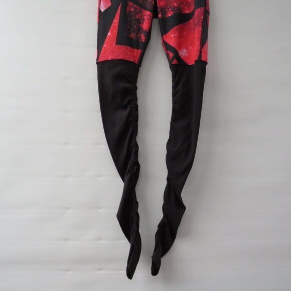 Alo Womens Goddess Black Legging Women's Small Red Geometric Space Pattern - Picture 6 of 14